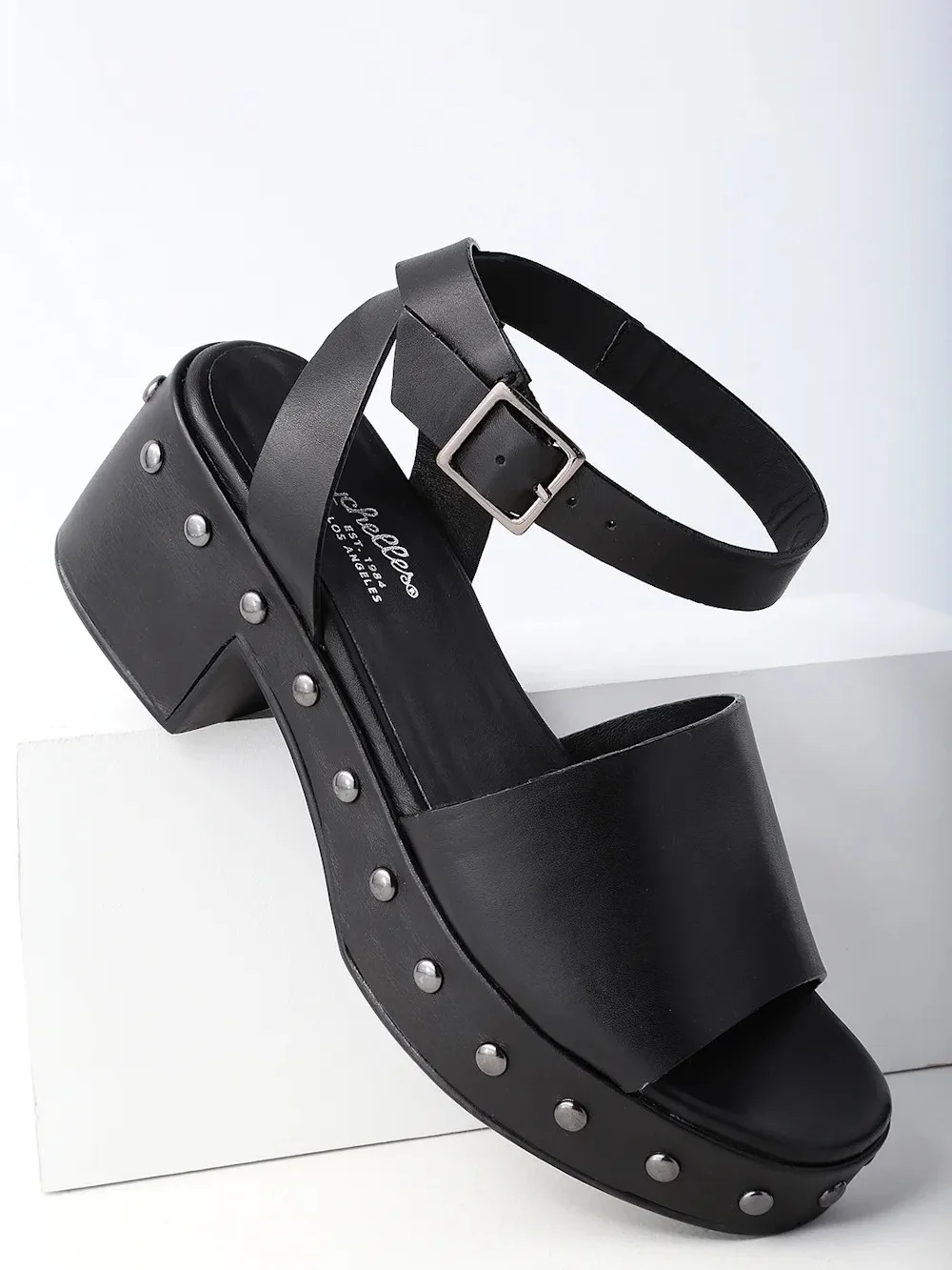 Spare Moments Black Leather Platform Sandals By Seychelles Size 7